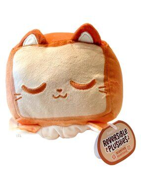 TeeTurtle Reversible Scented Bread Cat Plushie Kitty Plush Happy to Angry NWT
